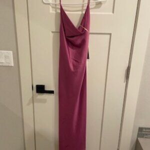 WAYF Nanette Cowl Neck Midi Slipdress In Dahlia, Small, BRAND NEW!